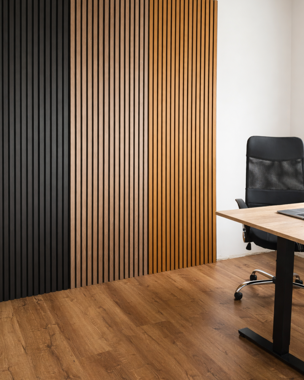 Akustikpaneel Holz im Büro als Schallschutz Wand