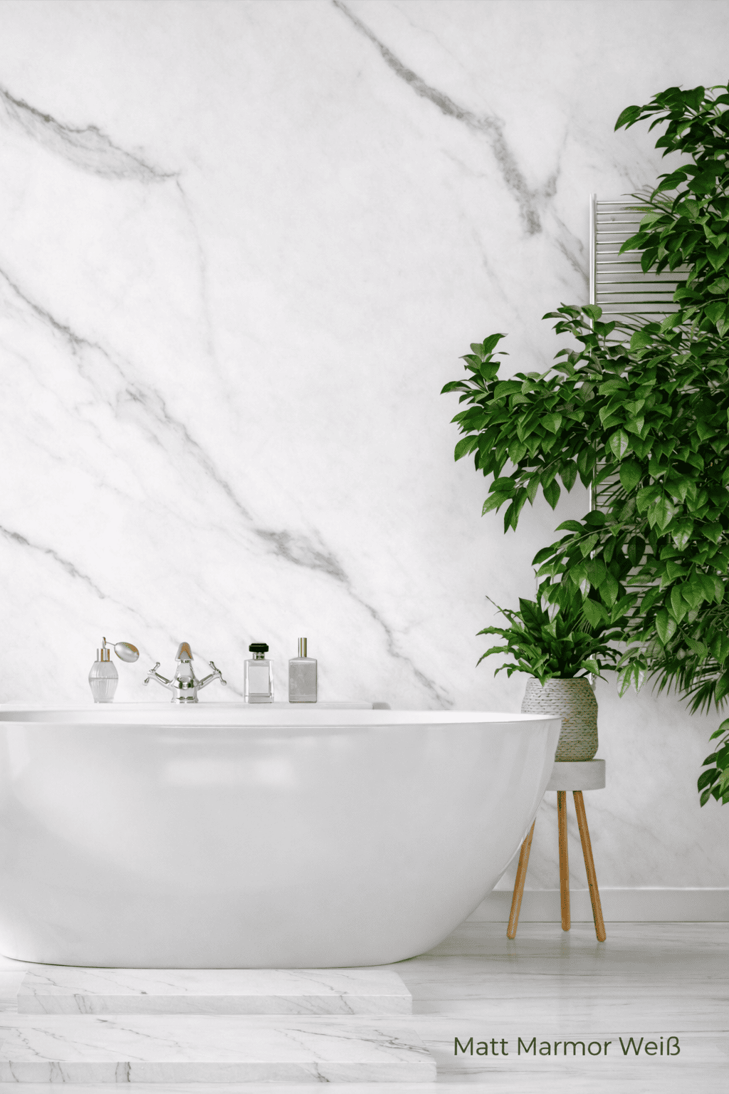 Badezimmer Dusche Wandfliese Matt Marmor Weiß