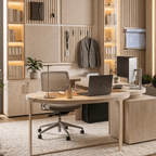 Büro mit akustikpaneelen für schallschutz