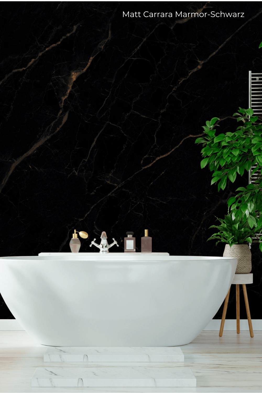 Badezimmer Badewanne Dusche Wandfliese matt_schwarz